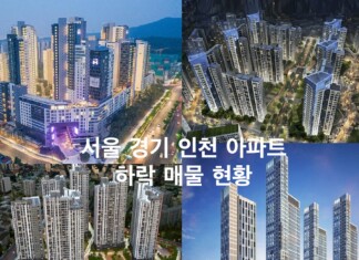 서울 경기 인천 최근 아파트 하락 매물 현황(2024년 1월 1일)